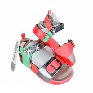 New Carter's Beverly 2 Pink Green Strappy Sandals